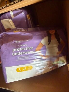 Amazon Basics Women's Protective Underwear - Small, Purple - 24 Pack